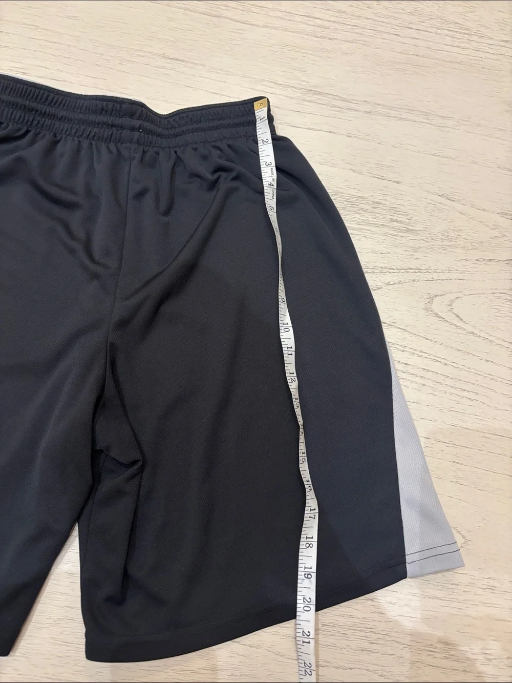 Men's Black Athletic Shorts with Gray Panels